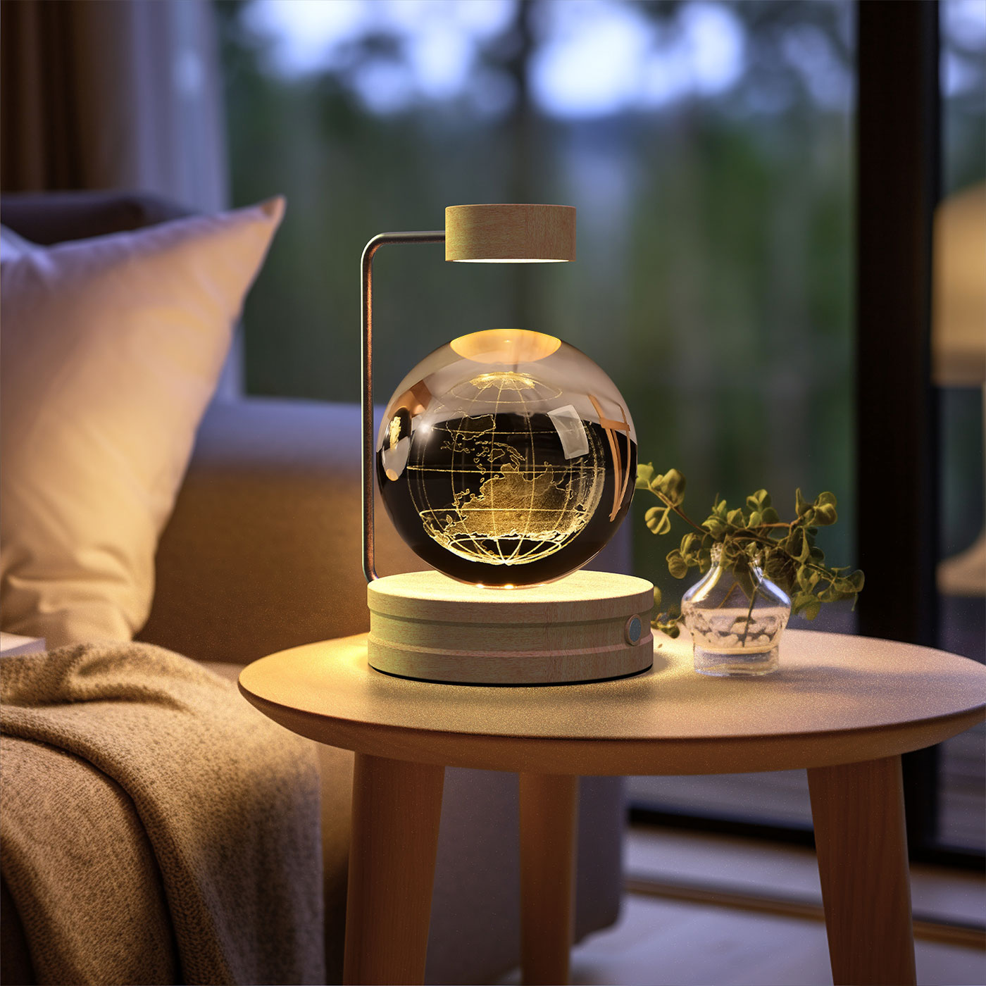 Crystal Ball Cosmic Dinosaur Indoor Night Light Usb Power Warm Bedside