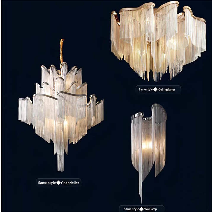 Italian Luxury Fringed Living Room Chandelier — view 3