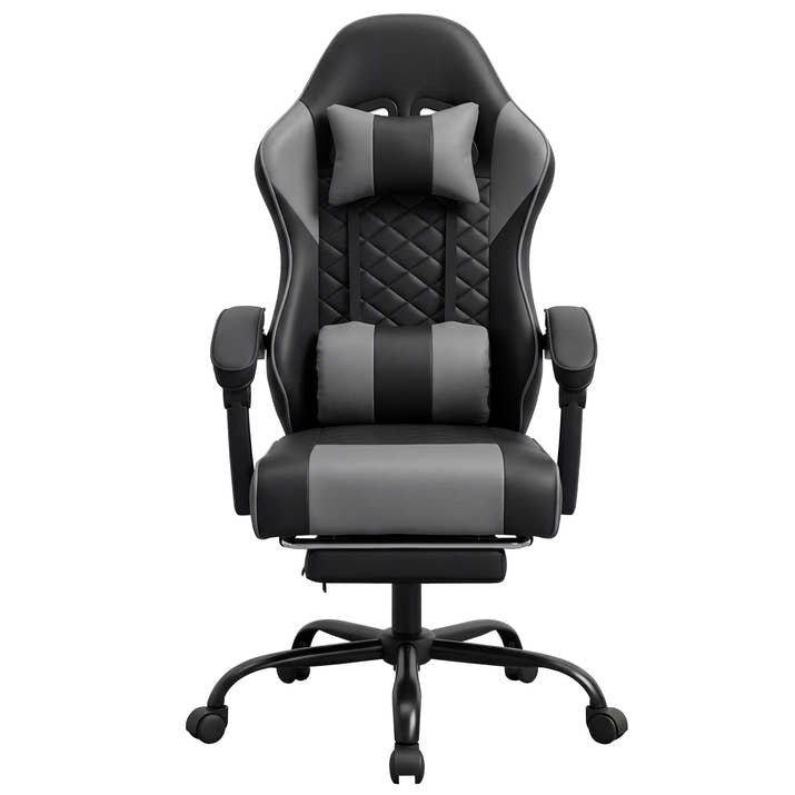 Racing Style Gaming Chair With Footrest,PU Leather,Massage Lumbar Support,Reclining,360degree  Swivel Seater Adjustable Height