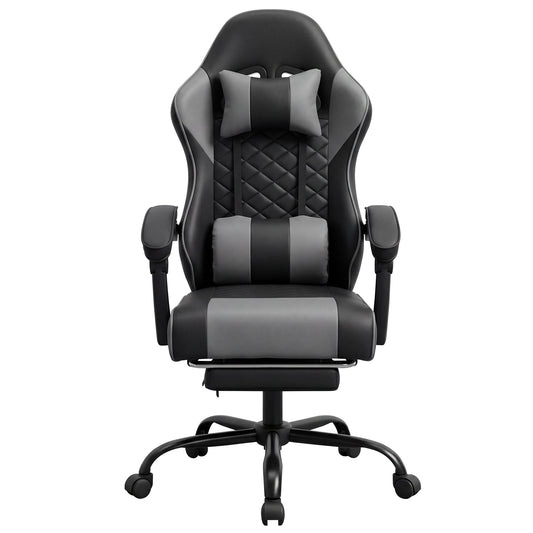 Racing Style Gaming Chair With Footrest,PU Leather,Massage Lumbar Support,Reclining,360degree  Swivel Seater Adjustable Height
