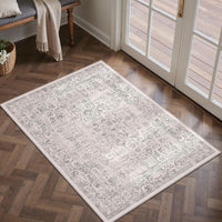 Grey Vintage Area Rug 2x3 Ft, Washable Small Entryway Carpet For Bedroom, Living Room, Hallway And Home Decor — view 4