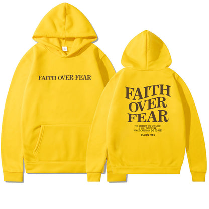 Faith Over Fear Christian Hoodie – Trendy Unisex Bible Verse Sweatshirt