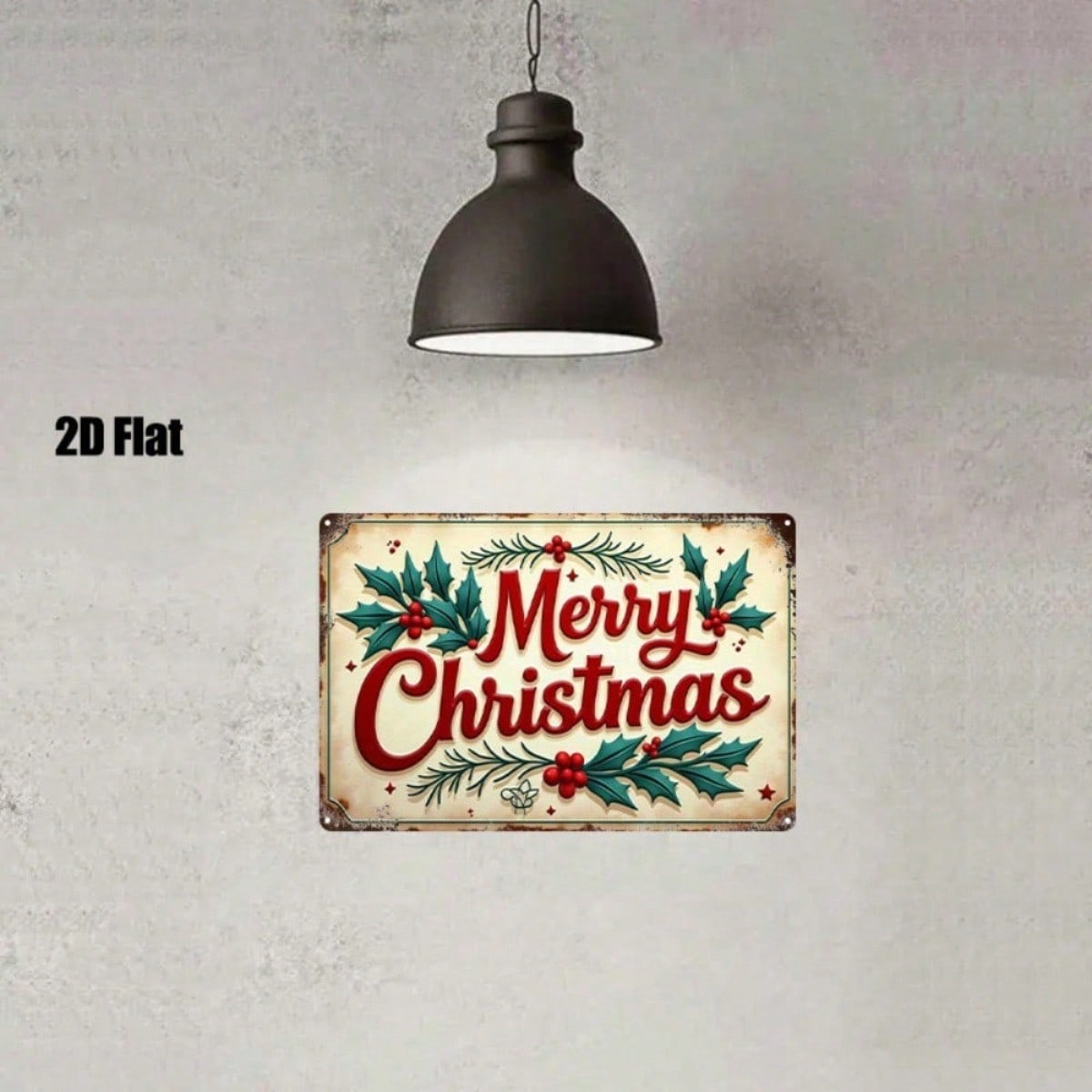 Vintage Metal Sign 8x12 Inch, 2D Flat Iron Wall Art, Durable Christmas Plaque — view 2