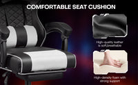 Racing Style Gaming Chair With Footrest,PU Leather,Massage Lumbar Support,Reclining,360degree  Swivel Seater Adjustable Height — view 3