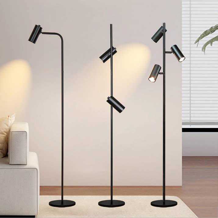 Three-head Floor Lamp With A Sunset-inspired Ambiance By The Sofa