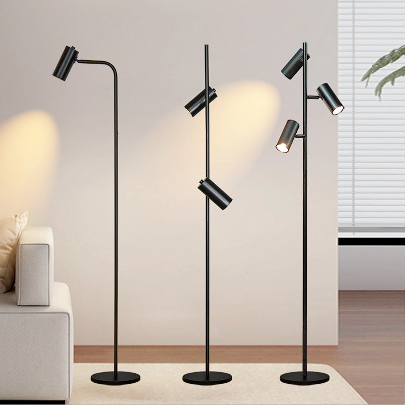Three-head Floor Lamp With A Sunset-inspired Ambiance By The Sofa