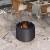 Smokeless Fire Pit,48.5cm Portable Wood Burning Firepit With Poker For Garden Camping Bonfire Party,Metal,Black — view 4