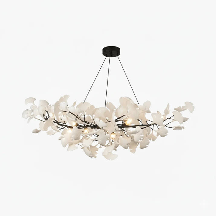 Creative Ceramic Ginkgo Leaf Chandelier — view 2
