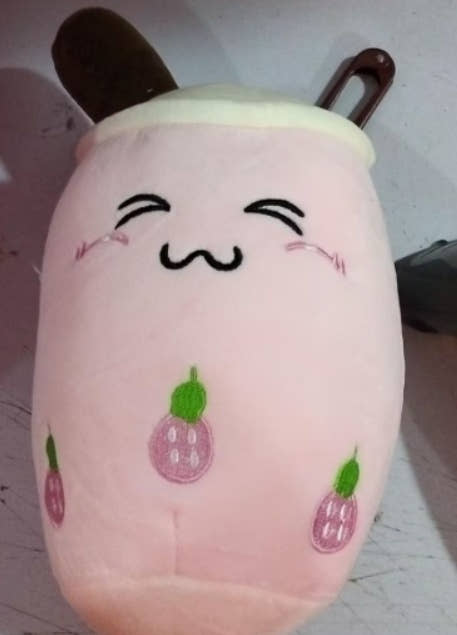 Cute Fruit Drink Plush Stuffed Soft Strawberry Milk Tea Plush Boba Tea Cup