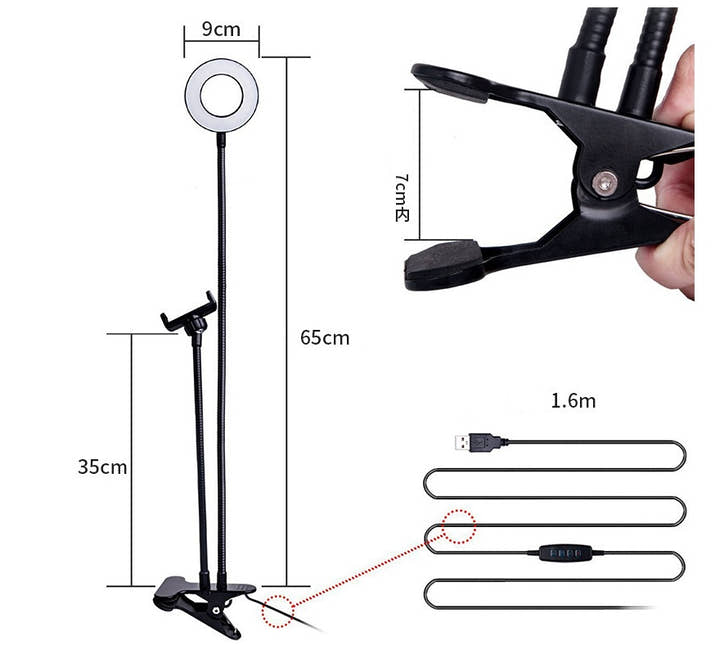LED Selfie Ring Light – Adjustable Makeup & Live Streaming Light