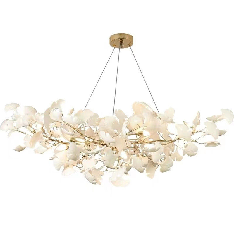 Creative Ceramic Ginkgo Leaf Chandelier