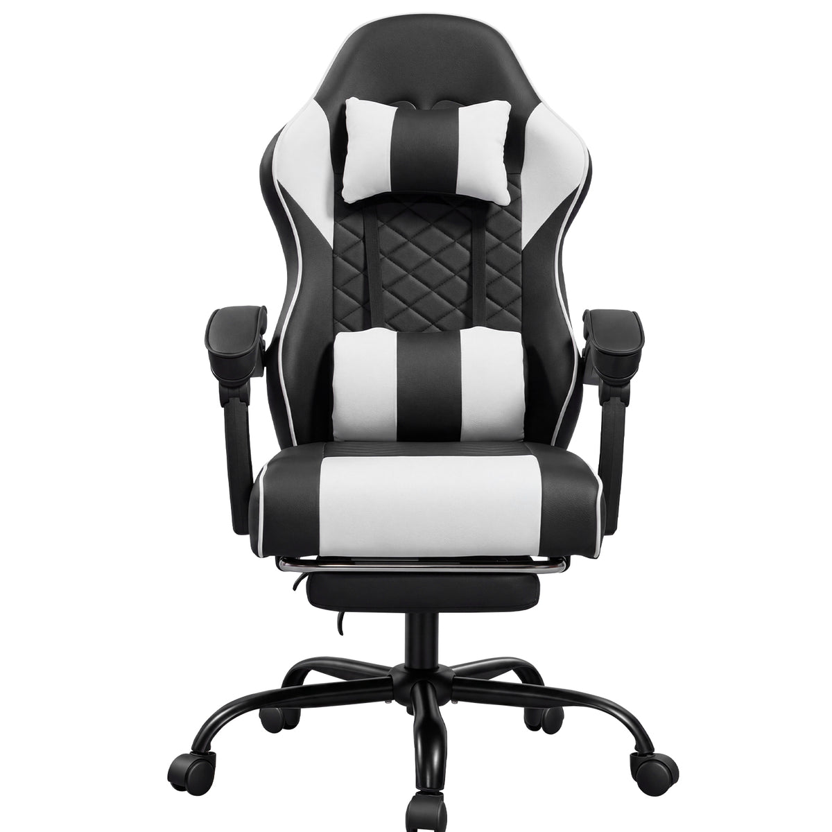 Racing Style Gaming Chair With Footrest,PU Leather,Massage Lumbar Support,Reclining,360degree  Swivel Seater Adjustable Height