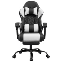 Racing Style Gaming Chair With Footrest,PU Leather,Massage Lumbar Support,Reclining,360degree  Swivel Seater Adjustable Height