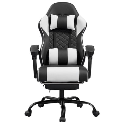 Racing Style Gaming Chair With Footrest,PU Leather,Massage Lumbar Support,Reclining,360degree  Swivel Seater Adjustable Height