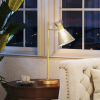 Modern Table Lamp,Bedside Lamp With Adjustable Flower-Shaped Head And E27 Socket For Living Room Bedroom Study,Bulb Not Included,Gold Tone — view 2