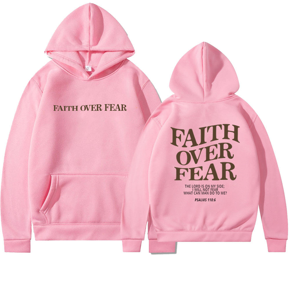 Faith Over Fear Christian Hoodie – Trendy Unisex Bible Verse Sweatshirt