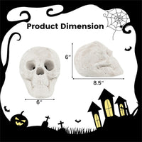 Halloween Fire Pit Skull Beige Ceramic Fibre Fireproof Imitated Human Skull Decor For Fireplace Bonfire Haunted House---Unavailable Platform-AMAZON&TikTok&Temu — view 3