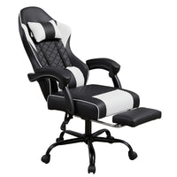 Racing Style Gaming Chair With Footrest,PU Leather,Massage Lumbar Support,Reclining,360degree  Swivel Seater Adjustable Height — view 6