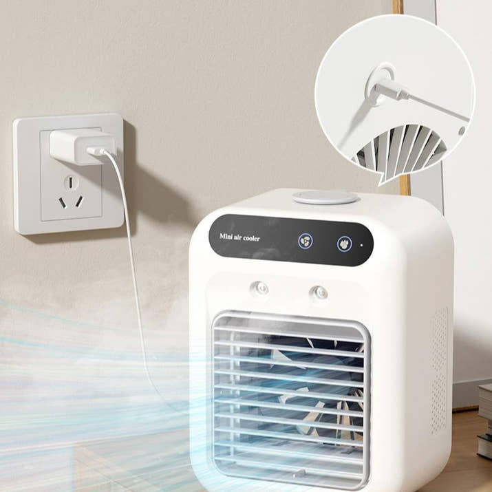 Portable Evaporative Air Cooler & Water Fan – USB/AC Powered, Cools Room, Office & Car