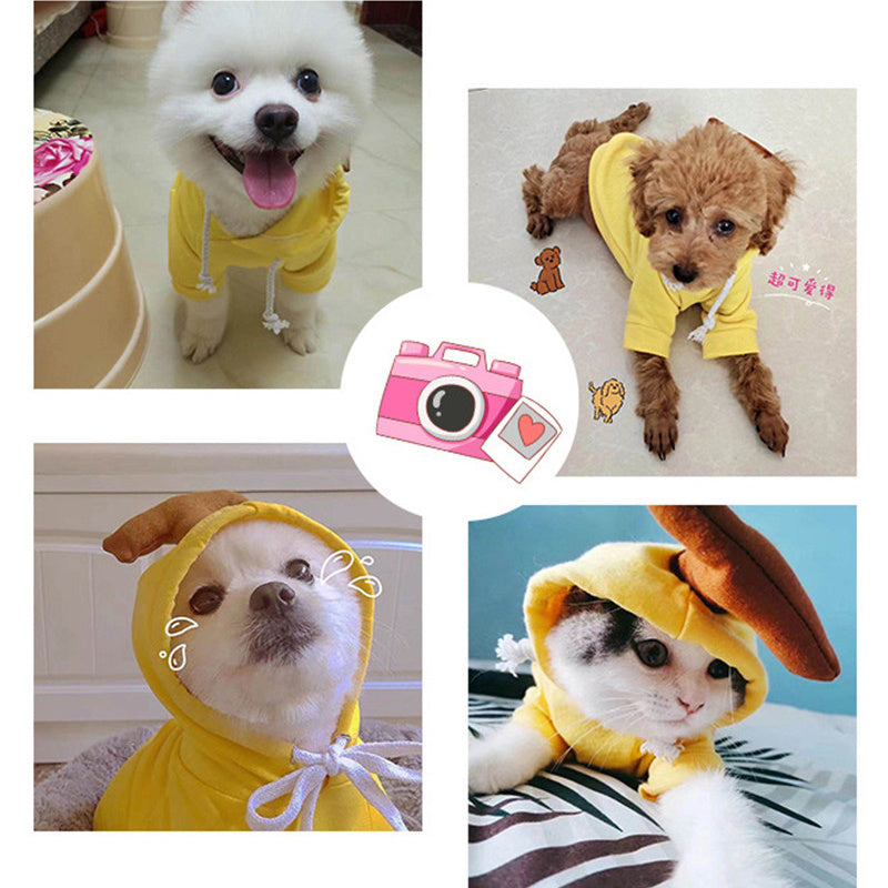 Cute Fruit Dog Hoodie – Warm Fleece Pet Clothes for Small Dogs & Puppies