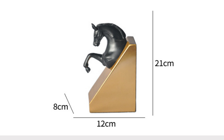 Bronzed Horsehead Bookends In European Black — view 6
