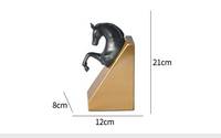 Bronzed Horsehead Bookends In European Black — view 6
