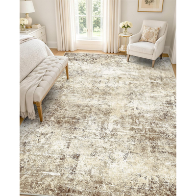 5x7 Washable Area Rug Soft Non Slip Carpet for Bedroom Living Room Beige