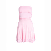 Y2K Strapless Pleated Mini Dress