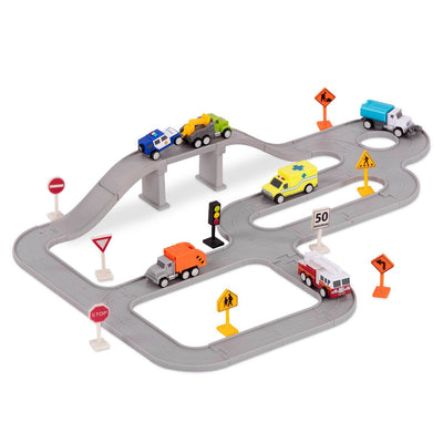 DRIVEN by Battat Pocket Series Safe and Clean City Crew Playset, Toy City Vehicles for Kids Ages 3 and Up