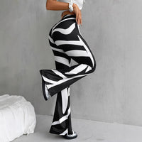 High-Waist Zebra Flare Leggings