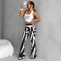 High-Waist Zebra Flare Leggings