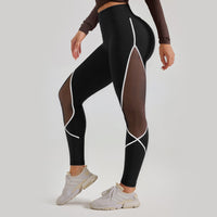 Color Block Mesh High-Waist Yoga Pants