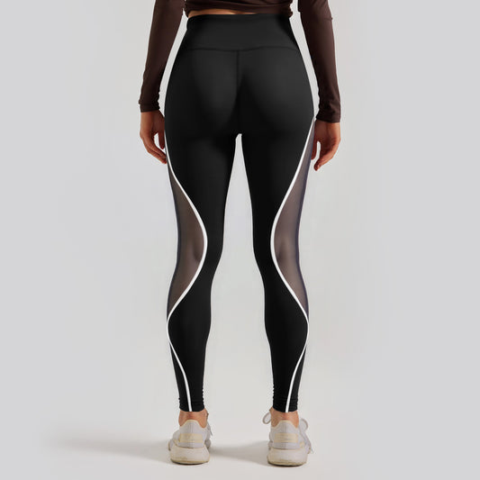 Color Block Mesh High-Waist Yoga Pants
