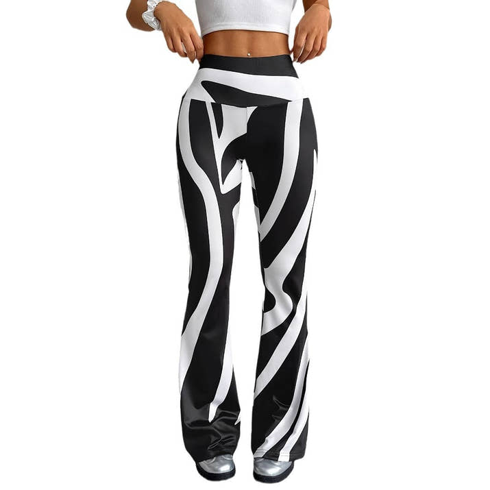 High-Waist Zebra Flare Leggings