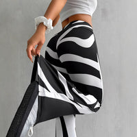 High-Waist Zebra Flare Leggings