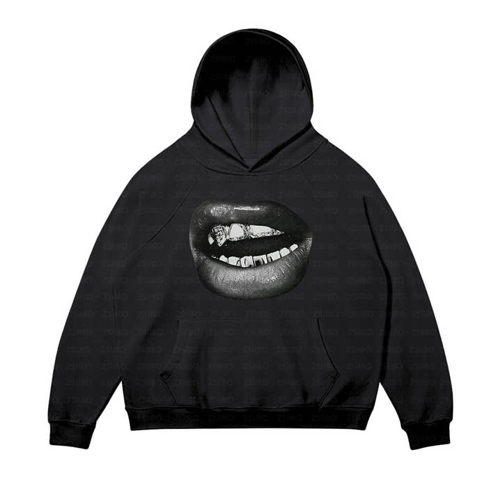 Retro Lip Print Hoodie