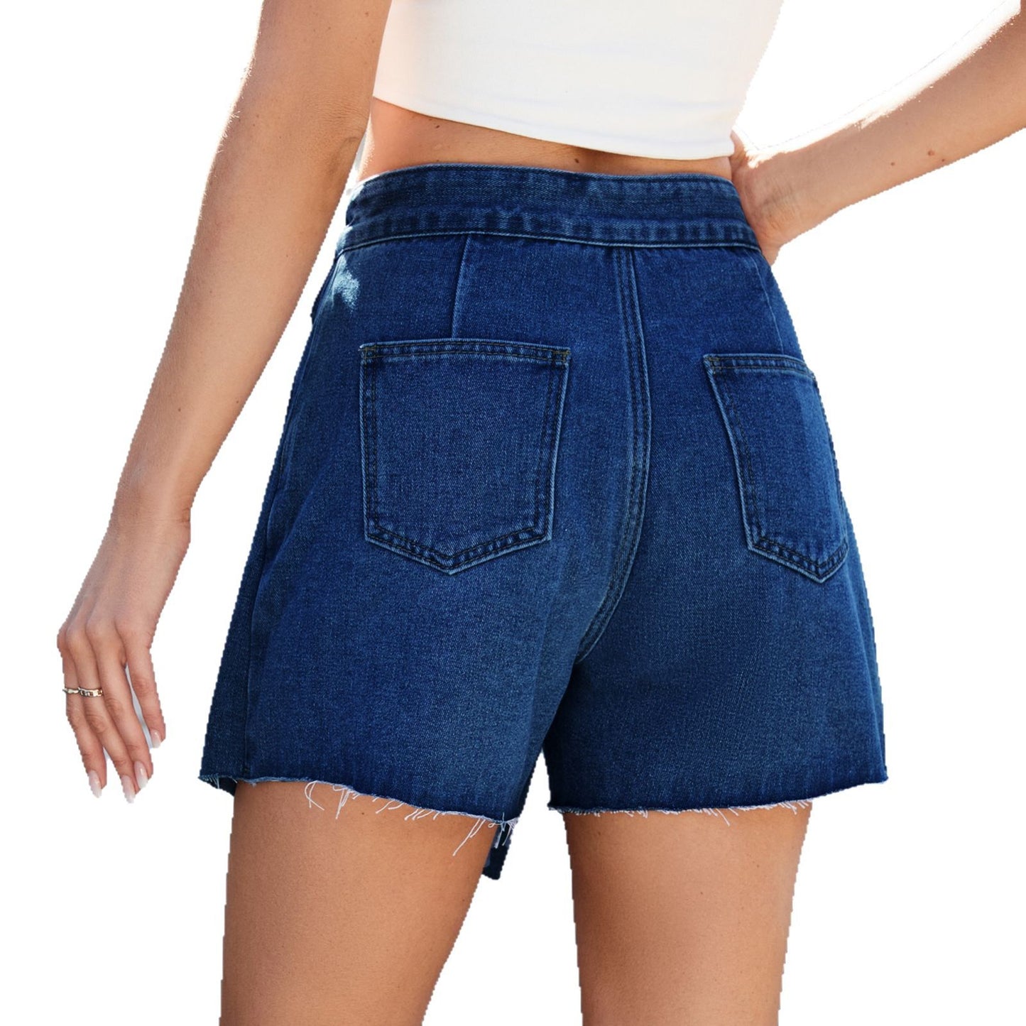 Slim Fit Denim Skirt — Casual Cut Edge Mini Skirt
