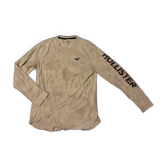 Hollister long sleeve logo tee — front with sleeve logo