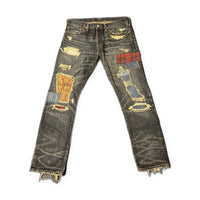 Polo Ralph Lauren patchwork repaired jeans — front