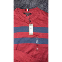 Tommy Hilfiger red striped crewneck sweater — price tag