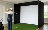 Golf Simulator Enclosure With Impact Screen Aluminum Frame And Hitting Net