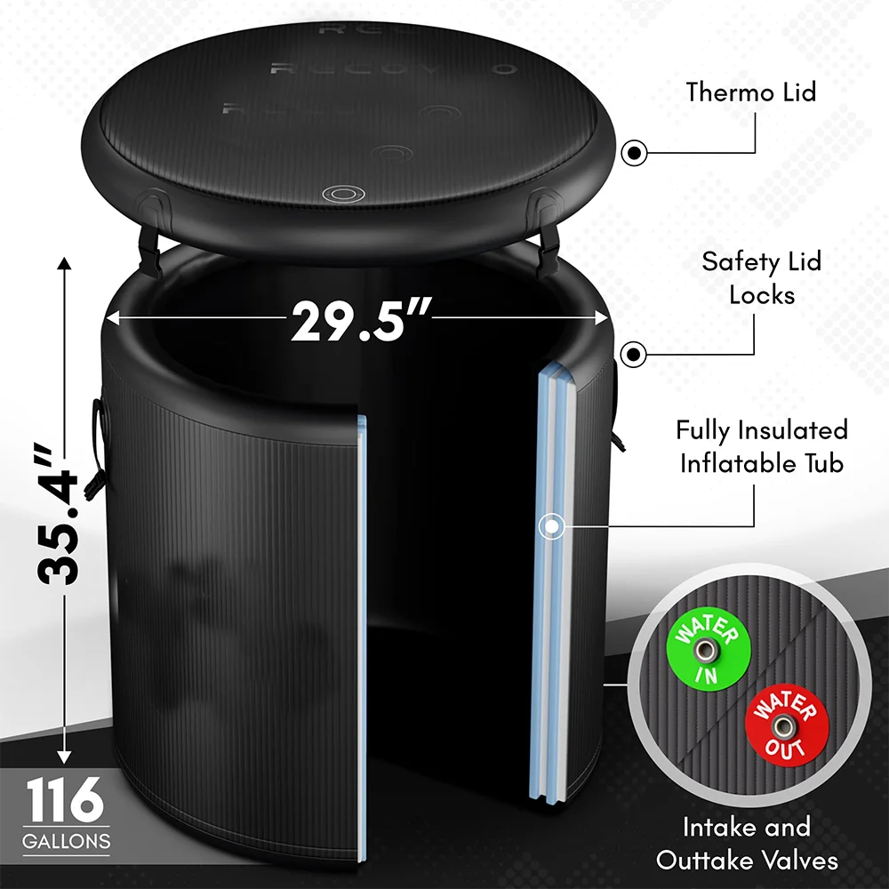 Pro Elite Recovery 90Cm Ice Pod Ice Bath Therapy Inflatable Cold Plunge