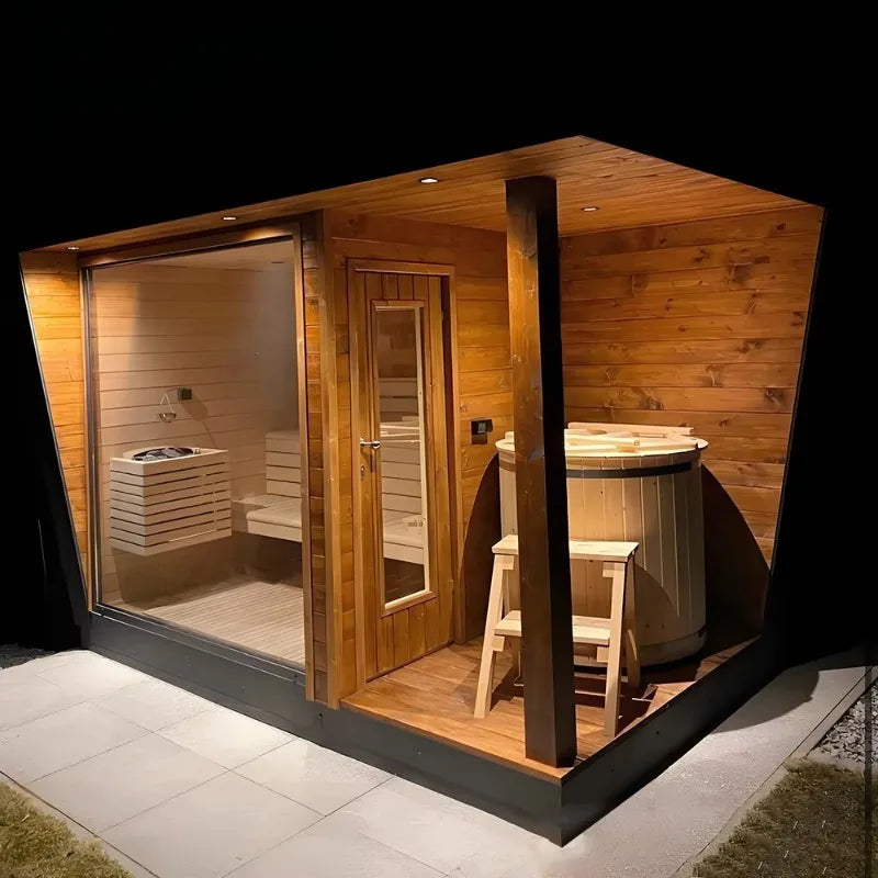Custom Outdoor Square Sauna Room With Traditional Design Steam Room For