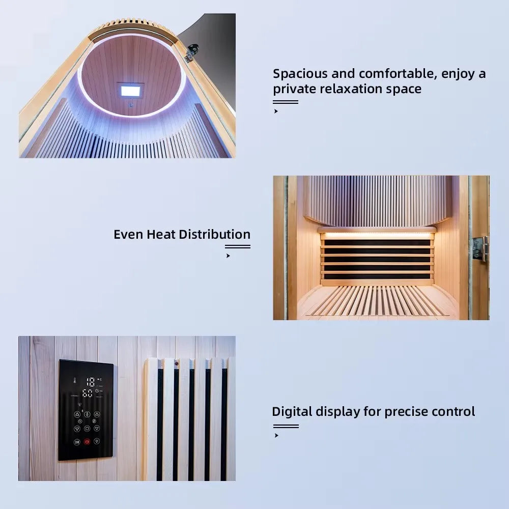 Traditional Sauna Room 1 Person Dome Solid Wood Usb Charging With Computer