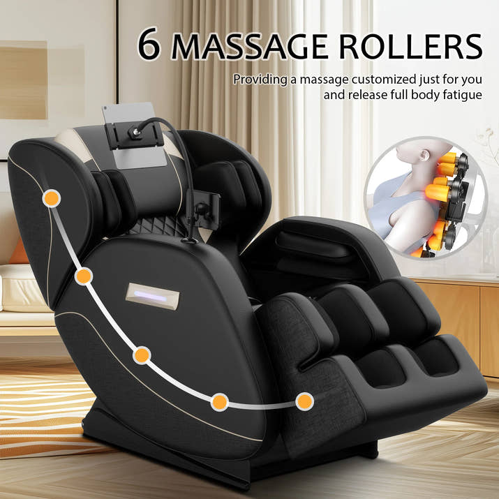 Zero Gravity Full Body Massage Chair With Heating, Airbags, Foot Roller &