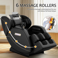 Zero Gravity Full Body Massage Chair With Heating, Airbags, Foot Roller &