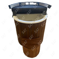 Outdoor Wooden Ice Bath Tub Cold Plunge Barrel Built In