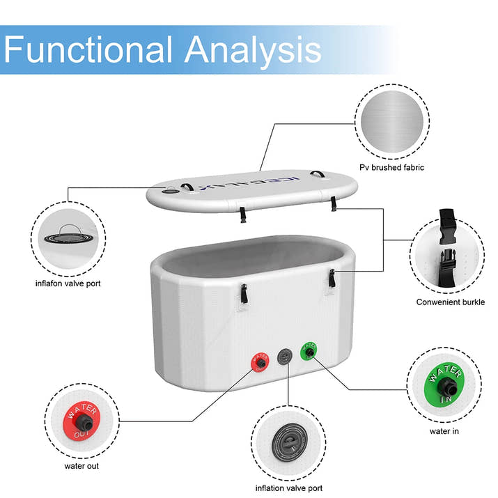 Icegalax Portable Fitness Recovery Bathtub Inflatable Cold Plunge Ice Bath