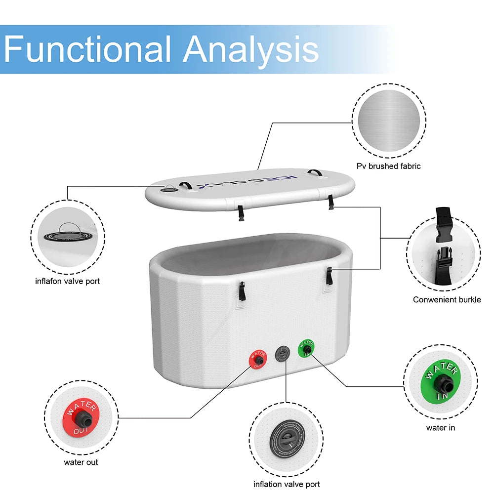 Icegalax Portable Fitness Recovery Bathtub Inflatable Cold Plunge Ice Bath