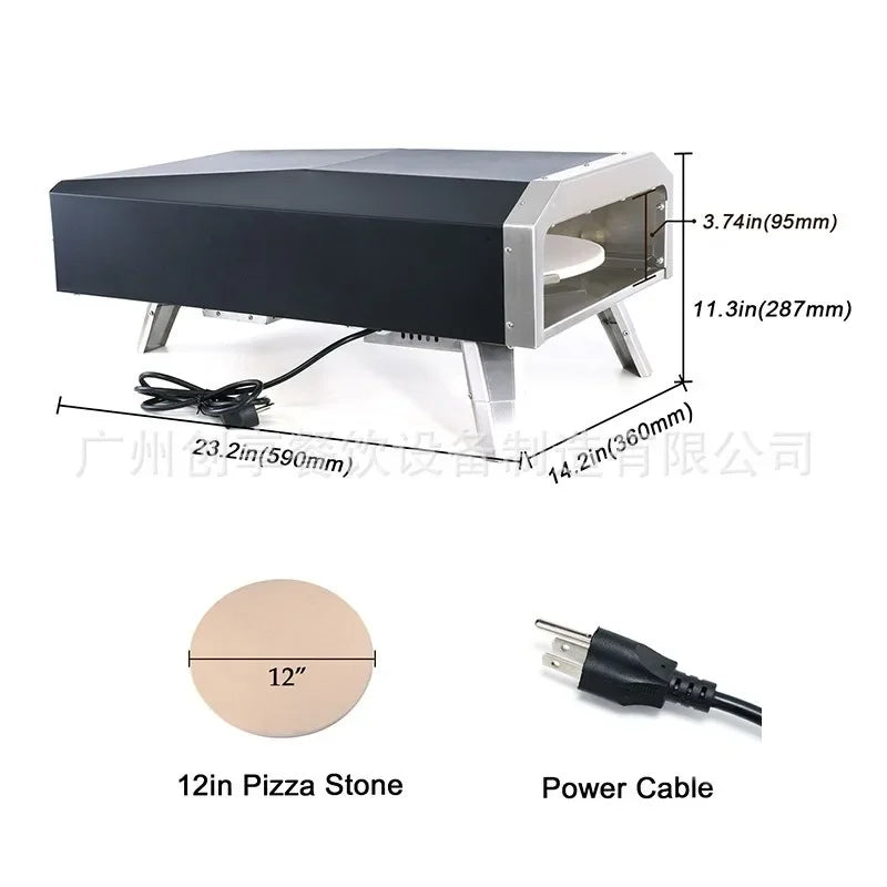 Camping Gas Pizza Oven Foldable Portable Rotating Pizza Oven Outdoor 12